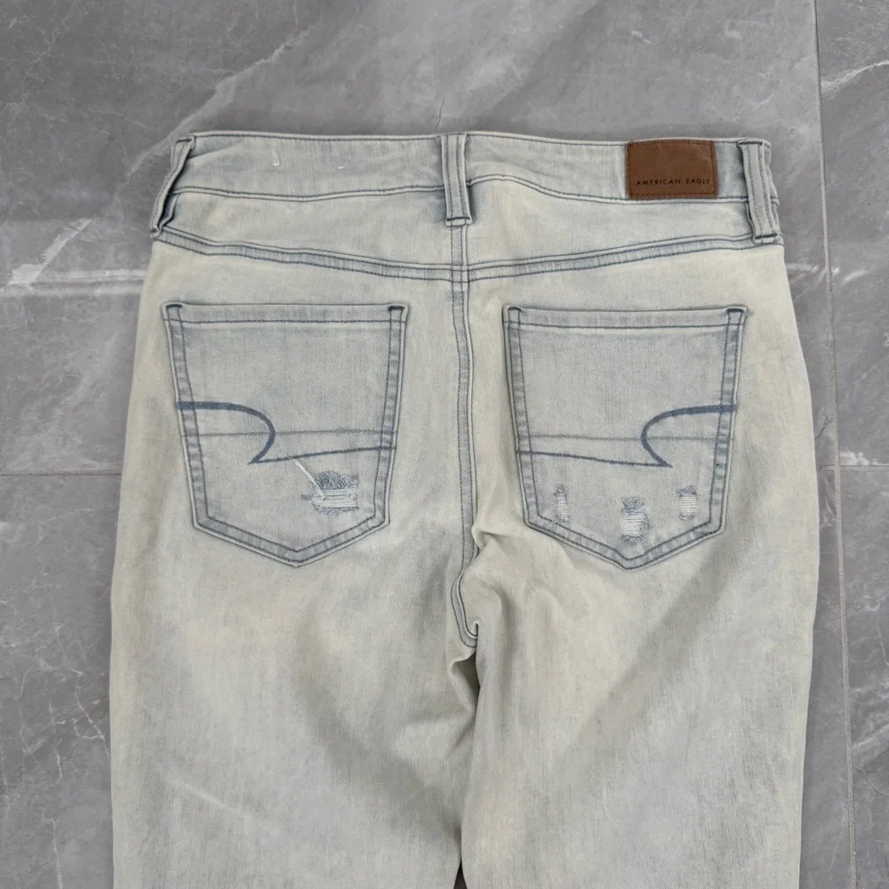 Women’s American Eagle Super Hi-Rise Distressed Light Wash Jeggings Size 4 - Picture 10 of 16